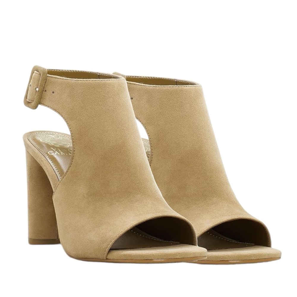 Vince Camuto Crebellan Block Heel Suede Sandal in Tan Size 8.5‎ - Picture 2 of 15
